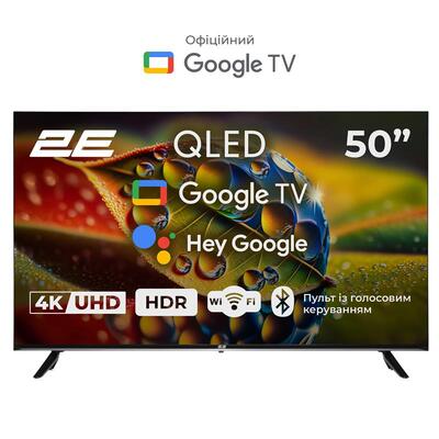 Телевізор 50" 2E QLED 4K 60Hz Smart Google TV Black