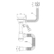 Сифон для кухонної мийки з пластиковим випуском 3½" виводом під пральну машину, квадратним переливом і гнучким відведенням Ø40/50мм (білий) TAU (9842823)