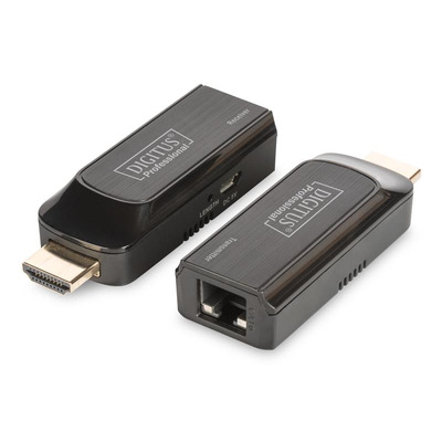 Подовжувач DIGITUS mini HDMI extender over UTP 50m, USB powered, чорний