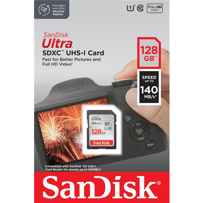 Карта пам'яті SanDisk SD  128GB C10 UHS-I R140MB/s Ultra