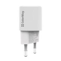 Мережевий зарядний пристрій ColorWay GaN PD Port USB PPS (Type-C PD + USB QC3.0) (33W) White (CW-CHS043PD-WT)