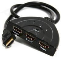 Перемикач HDMI-інтерфейсу Cablexpert HDMI - 3хHDMI V 1.4 (M/F), 0.5 м, чорний (DSW-HDMI-35) блістер