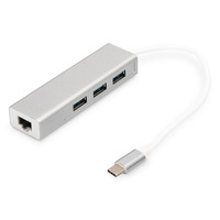 Концентратор DIGITUS DIGITUS USB-C - USB 3.0 3 Port Hub + Gigabit Ethernet