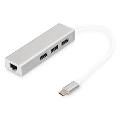 Концентратор DIGITUS DIGITUS USB-C - USB 3.0 3 Port Hub + Gigabit Ethernet