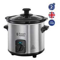 Повільноварка Russell Hobbs CompactHome, 145Вт, чаша-2л, механічне керув., знімна кришка, нерж. сталь, сірий