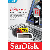 Накопичувач SanDisk   32GB USB 3.0 Type-A Flair R150MB/s Срібний