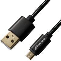 Кабель Grand-X USB - micro USB (M/M), 2.1A, металлическая оплетка, 1 м, Black (MM-01B) гифтбокс  с окном