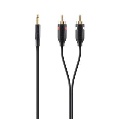 Кабель jack 3.5 > 2xRCA (M/M) Belkin, 2м, черний