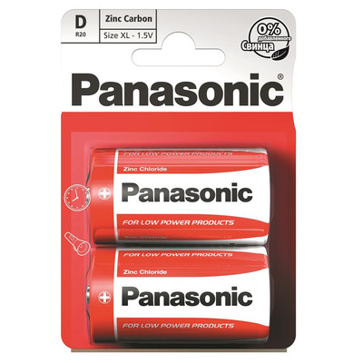 Батарейка Panasonic Zinc Carbon D/LR20 BL 2 шт