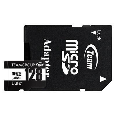 Карта памяти MicroSDHC 128GB UHS-I Class 10 Team Black + SD-adapter (TUSDX128GCL10U03)