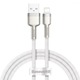 Кабель Baseus Cafule Metal USB-Lightning, 2.4A, 1м White (6953156202252)