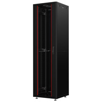 Шафа MIRSAN 19", 12U, GTN SERVER, склянні двері, 600x1000 мм, максимально 1000 кг, чорна