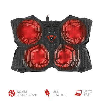 Trust Подставка для ноутбука GXT278 YOZU COOLING (17.3") RED LED Black