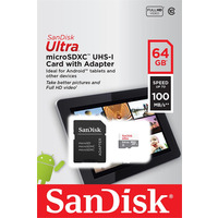 SanDisk Карта пам'яті microSD 64GB C10 UHS-I R100MB/s Ultra + SD