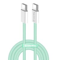 Кабель ColorWay USB Type-C + USB Type-C (M/M), 3.0 А, 1 м, Green (CW-CBPDCC061-G)