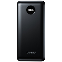 Павербанк Choetech 20000mAh, UPS mode, PD3.0 45W USB-C, QC3.0, 2хUSB-A 18W, Li-ion чорна