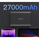 Павербанк Choetech 27000mAh 222.5W, 2xUSB-C PD3.0 100+100W, 2хUSB-A QC3.0 22W, Li-pol, Display, black