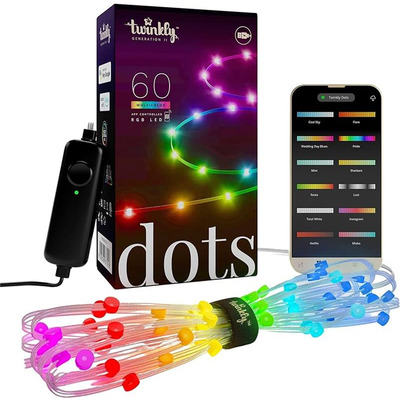 Smart LED Гірлянда Twinkly Dots Lights RGB 60 Gen II, IP20, кабель прозорий