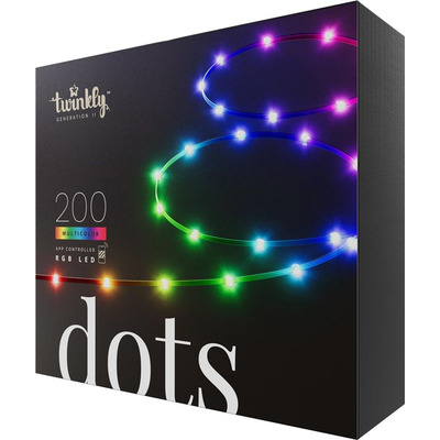 Гірлянда Smart LED Twinkly Dots Lights RGB 200 Gen II IP44 20м Type C кабель чорний