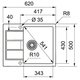Franke Мойка кухонная Sirius, тектонайт, прямоуг., с крылом, 620х500х200мм, чаша- 1, накладная, SD2 611-62, черный