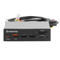 Внутрішній картрідер Card Reader Chieftec CRD-908H 2x USB3.2 2x Type-C 1x PD3.0 1x QC3.0 USB 3.5" Black