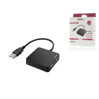 Хаб Hama USB-A > 4xUSB-A, 0.15м, чорний