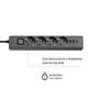 Фильтр питания ColorWay CW-CHE432PDB 4 розетки, 3USB (2USB-A + 1 TYPE-C) (24W), 2м, Black