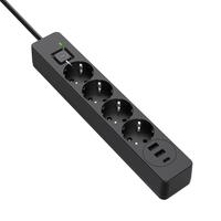 Фильтр питания ColorWay CW-CHE432PDB 4 розетки, 3USB (2USB-A + 1 TYPE-C) (24W), 2м, Black