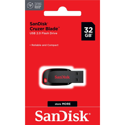 Накопичувач SanDisk   32GB USB 2.0 Type-A Cruzer Blade Чорний