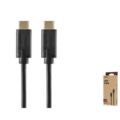 Кабель USB-С > USB-C зарядки/синхронизации Hama 1,5м, черный