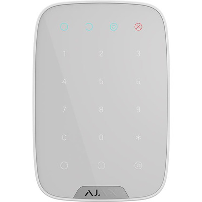 Ajax Беспроводная сенсорная клавиатура KeyPad, Jeweller, 3V*4ААА, белая