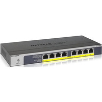 NETGEAR Комутатор GS108PP 8xGE PoE+ (123Вт), FlexPoE, некерований