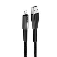 Кабель ColorWay USB - Lightning (M/M), 2.4 А, Zinc Alloy + Led, 1 м, Black (CW-CBUL035-BK)