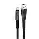 Кабель ColorWay USB - Lightning (M/M), 2.4 А, Zinc Alloy + Led, 1 м, Black (CW-CBUL035-BK)