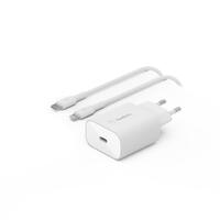 Зарядное устройство сетевое Belkin 25Вт USB-С PD PPS, кабель USB-С > Lightning, 1м, PVC, белый