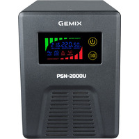 ДБЖ Gemix PSN-2000U, 2000VA/1200W 12V/220V, 7/13/18A, 3*Schuko, без АКБ