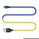 Кабель ColorWay USB - Lightning (M/M), 2.4 А, 1 м, Blue/Yellow (CW-CBUL052-BLY)