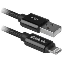 КабельDEFENDER (87808)ACH01-03T PRO USB2.0, AM-Lightning Чорний,1m