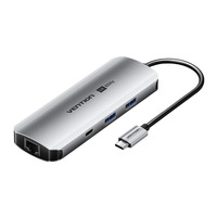 Док-станція USB3.1 Type-C --> HDMI 4K60Hz/USB 3.0x2/RJ45/SD/TF/3.5mm/PD 100W Hub 9-in-1 Vention