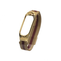 Ремешок для фитнес браслета Mi Band 3/4 Milanese Loop Gold-Red