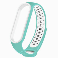 Ремешок для фитнеса браслета Mi Band 5/6 Sport Band Nike Light Blue/White