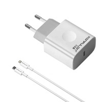 Зарядний пристрій Konfulon C69D+DC13, PD, 20W, Cable Type-C to Lightning White