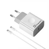 Зарядний пристрій Konfulon C69D+DC15, PD, 20W, Cable Type-C to Type-C White