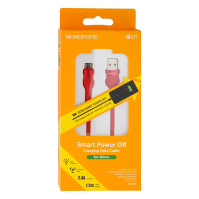 Кабель Borofone BU17 Starlight Micro Red