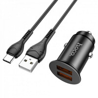 Автомобільний Зарядний Пристрій Hoco NZ1, 36W QC3.0, Cable Type-C, Black