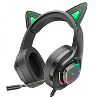 Гарнитура Hoco W107 Cute Cat Ear Green