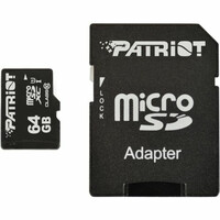 Карта памяти Patriot LX Series 64Gb microSDXC (UHS-1) class 10 (adapter SD)