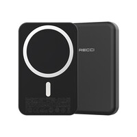 Повербанк Recci RPB-W11, Wireless Charging with MagSave, 15W, 5000 mAh Black