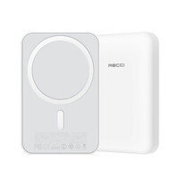 Повербанк Recci RPB-W11, Wireless Charging with MagSave, 15W, 5000 mAh White