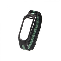 Ремінець для фітнес браслету Mi Band 3/4 Milanese Loop Black-Green